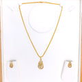 Modern Swirling 22k Gold Pendant Set