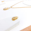 Modern Swirling 22k Gold Pendant Set