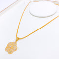 Glistening Flower 22k Gold Pendant Set