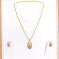 Trendy Matte 22k Gold Pendant Set