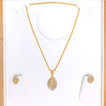 Graduated Tear Drop 22k Gold Pendant Set