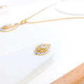 Graduated Tear Drop 22k Gold Pendant Set