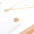 Abstract Floral 22k Gold Pendant Set