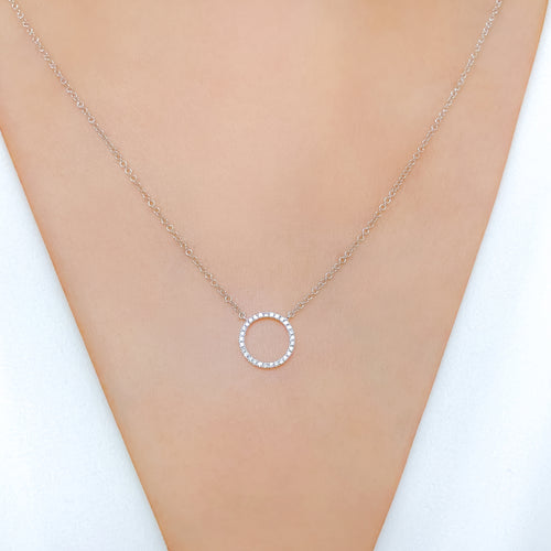 Petite Diamond Circle 18k Gold Necklace