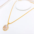 Abstract Floral 22k Gold Pendant Set