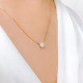 Classic Diamond Flower 18k Gold Necklace
