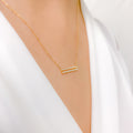 Fine Modern Diamond 18k Gold Necklace