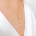 Fancy Slender Diamond 18k Gold Necklace