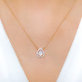 Posh Two-Tone 18k Gold Diamond Necklace