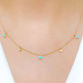 Exquisite Turquoise Accented Diamond 18k Gold Necklace