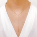 Graceful Elongated Diamond 18k Gold Necklace