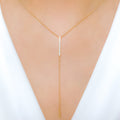 Graceful Elongated 18k Gold Diamond Necklace