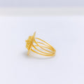 Reflective Spoke Lined 22k Gold Ring