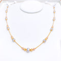 Elegant Three-Tone 22k Gold Matte Chain - 20"