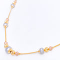 Elegant Three-Tone 22k Gold Matte Chain - 20"