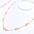 Elegant Three-Tone 22k Gold Matte Chain - 20"