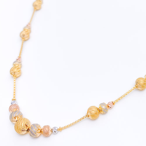 Iconic Three-Tone Orb 22k Gold Necklace - 24"