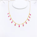REGAL PINK MARQUISE 22k Gold NECKLACE
