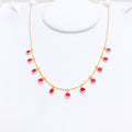 LAVISH MAROON CZ 22k Gold NECKLACE