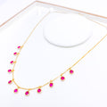 LAVISH MAROON CZ 22k Gold NECKLACE