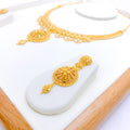 Radiant Floral Netted 22k Gold Set