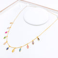 COLORFUL MULTI-STONE MARQUISE 22k Gold NECKLACE