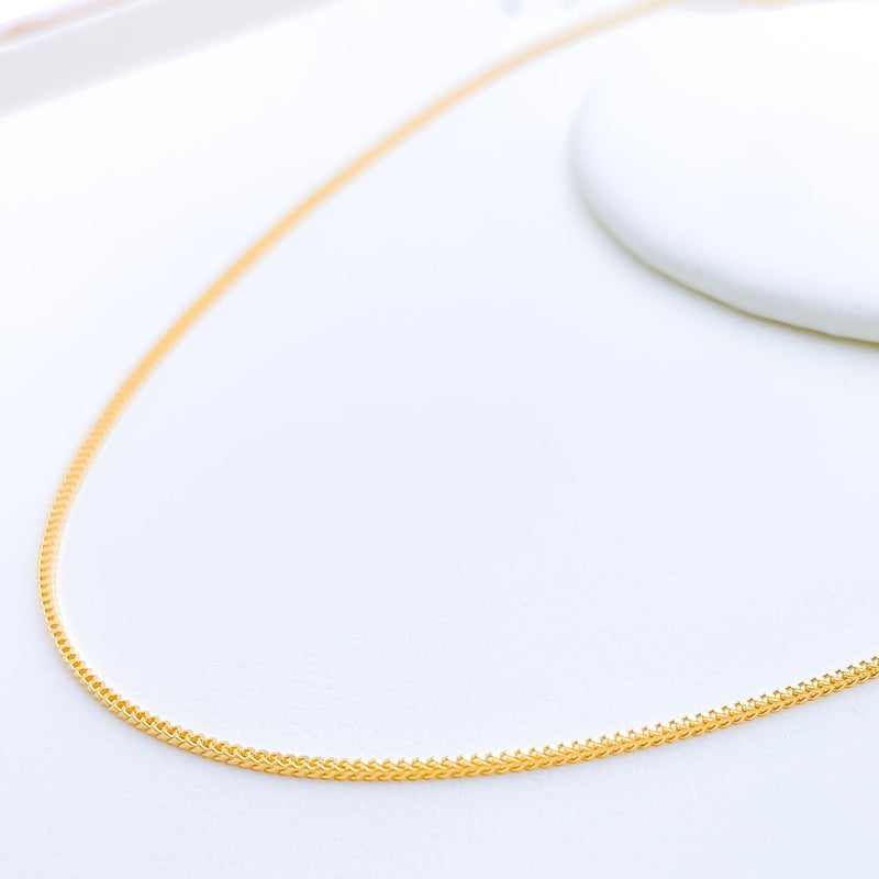 Thin Classic Fox 22k Gold Chain - 16"