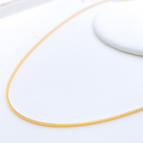 Thin Classic Fox 22k Gold Chain - 22"