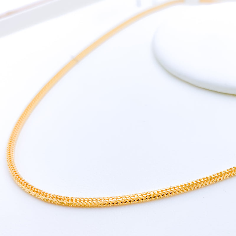 Medium Round Fox 22k Gold Chain - 18"