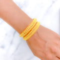 Chic Slender Bangle 22k Gold Pair