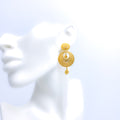 Medium Round Hanging 22k Gold Earrings