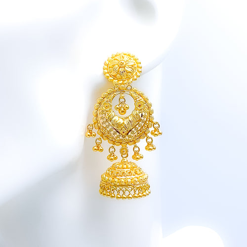 Floral Round Jhumki Earrings