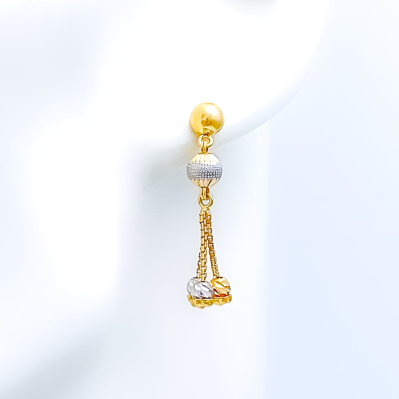 Modern Tassel 22k Gold Earrings