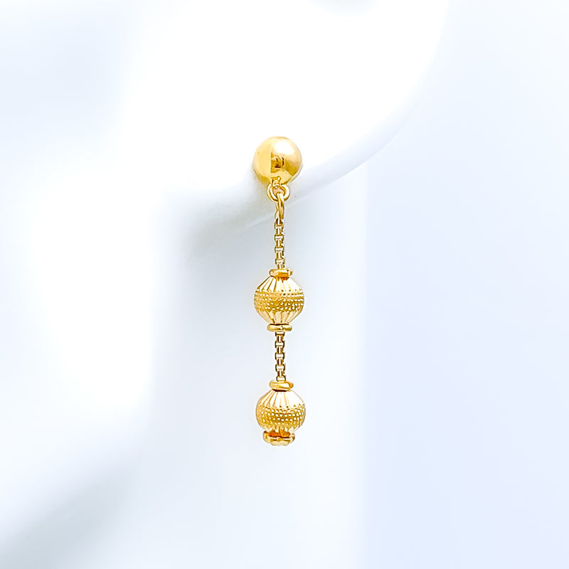 Sleek Hanging 22k Gold Earrings