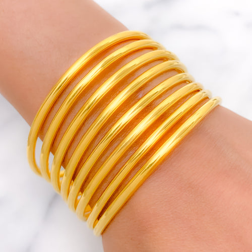 Charming Glossy 22k Gold Bangles