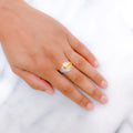 Impressive Trendy CZ 22k Gold Ring