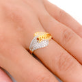 Impressive Trendy CZ 22k Gold Ring