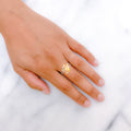 Special Floral CZ 22k Gold Ring