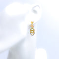 Contemporary CZ Accented 22k Gold Earrings