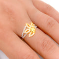 Special Floral CZ 22k Gold Ring