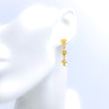 Modern Floral Hanging 22k Gold Earrings