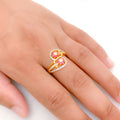 Twisted Fancy CZ 22k Gold Ring