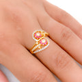 Twisted Fancy CZ 22k Gold Ring