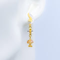 Trendy Two-Tone 22k Gold Earrings