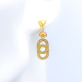 Classy Oval Drop 22k Gold Earrings