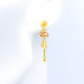 Unique Colored CZ Hanging 22k Gold Earrings