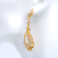 Hanging Pearl Drop 22k Gold Earrings
