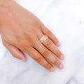 Attractive Wavy CZ 22k Gold Ring