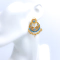 Turquoise Chand 22k Gold Earrings