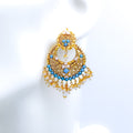 Turquoise Chand 22k Gold Earrings